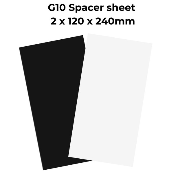 G10 Spacer Sheet – 2 mm x 120 mm x 240 mm in Black and White