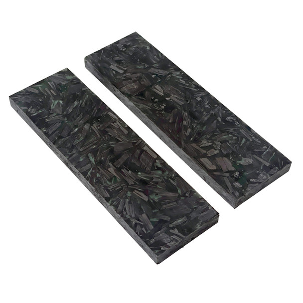 Shredded carbon fiber knife handle scales 120x40x8mm – set of 2