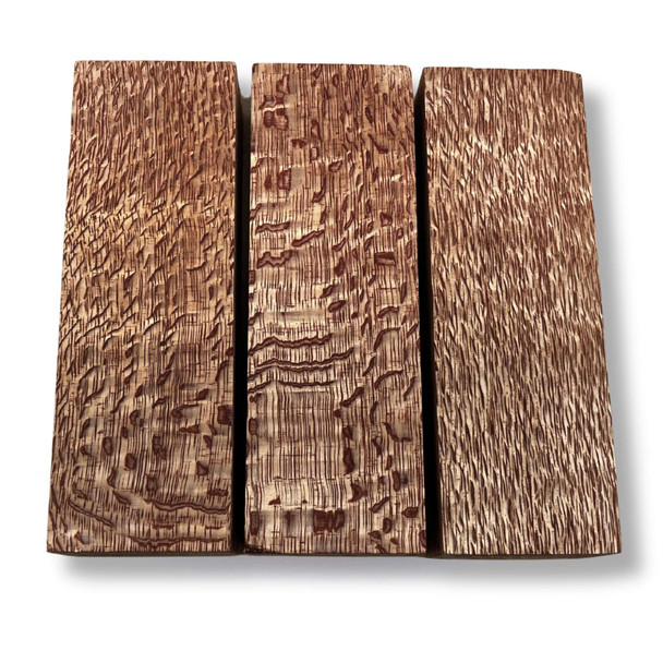 Silky Oak handle blocks 150 x 50 x 30 mm – top view showing classic lacewood figure and texture