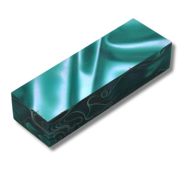 Turquoise and black acrylic handle block 120 x 40 x 23–25 mm for knife making