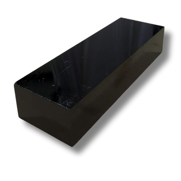 Solid black acrylic handle block 120 x 40 x 23–25 mm for knife making
