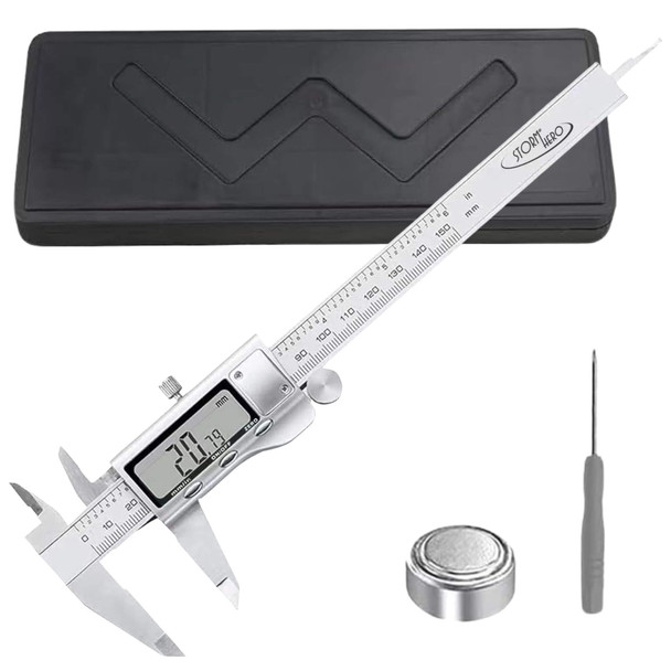 Digital caliper 0-150 mm with hard plastic storage case