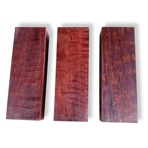 Figured Red Gum knife handle block 145 × 50 × 30 mm