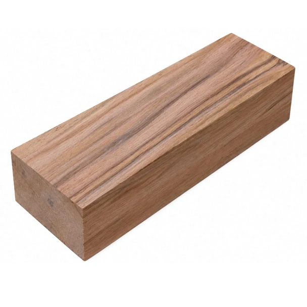 Tasmanian Myrtle timber knife handle block, 130 x 40 x 30 mm, featuring warm reddish-brown tones and natural wood grain.