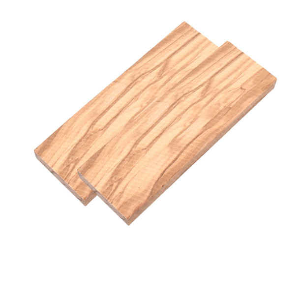 Pair of Olive Wood scales with natural golden grain for knife handles
