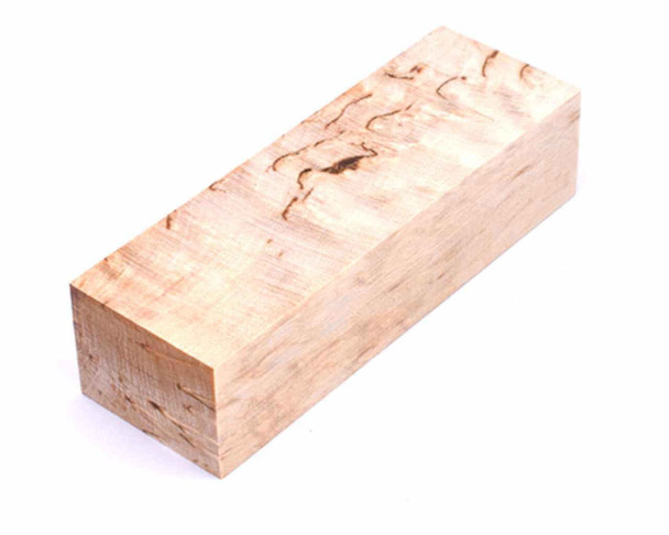 Curly birch handle block – standard grade (120 × 40 × 30 mm)