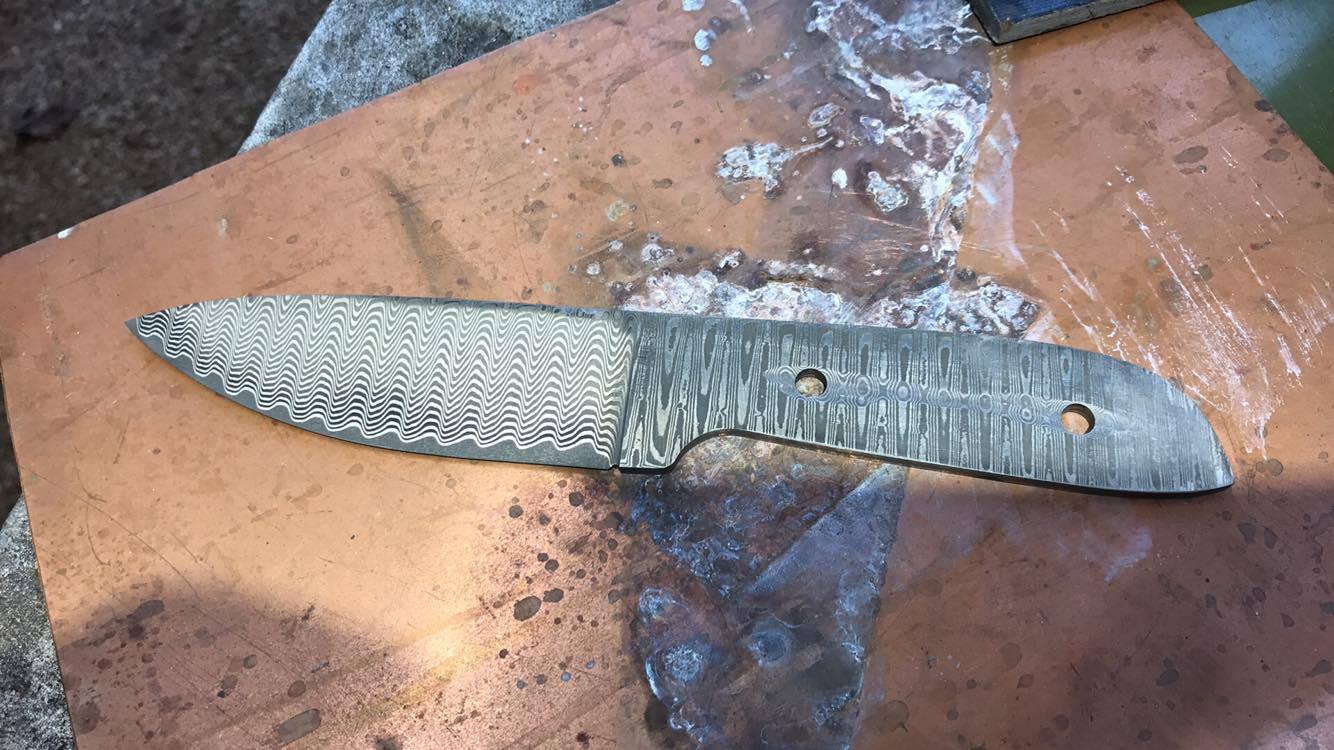 Stainless Steel Damascus custom made blade Nordic Edge