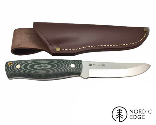 Nordic Knife Design Visent 100 Knife, Green Micarta