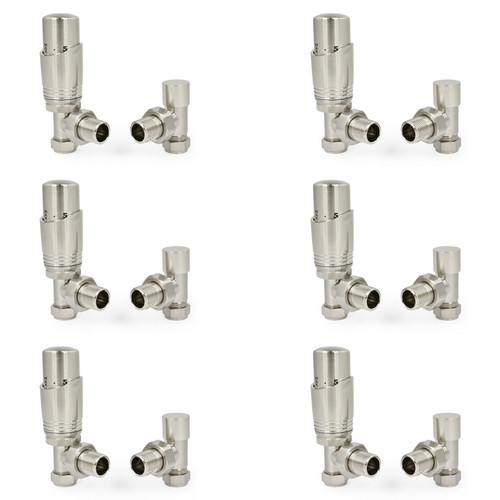 CASCA-AG-6-SN - Cascade Modern Angled Thermostatic Radiator Valve (TRV) - Brushed Satin Nickel (x6) CASCA-AG-6-SN - Cascade Modern Angled Thermostatic Radiator Valve (TRV) - Brushed Satin Nickel (x6)