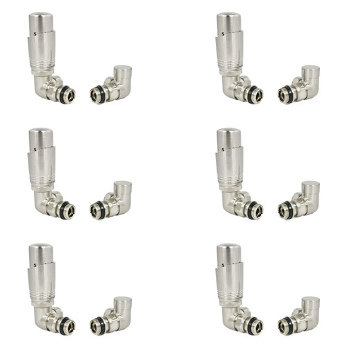 CASCA-CR-6-SN - Cascade Modern Corner Thermostatic Radiator Valve (TRV) - Brushed Satin Nickel (x6) CASCA-CR-6-SN - Cascade Modern Corner Thermostatic Radiator Valve (TRV) - Brushed Satin Nickel (x6)