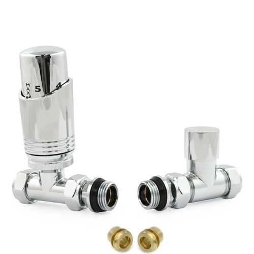 CASCA-ST-C-10 - Cascade Modern Straight Thermostatic Radiator Valve (TRV) - Chrome (10mm)