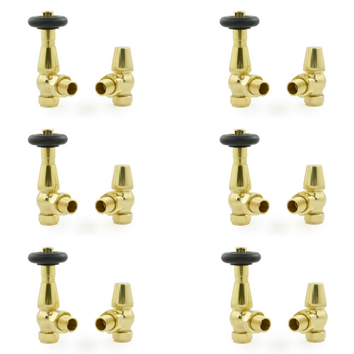 JOR-AG-6-B - Jordan Thermostatic Radiator Valve - Brass (TRV) (x6)