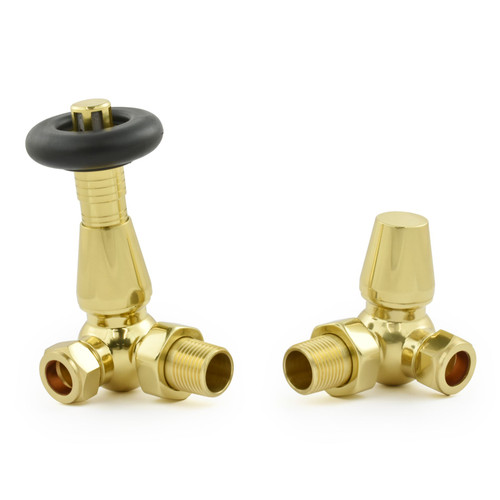 JOR-CR-B - Jordan Thermostatic Radiator Valve - Corner - Brass (TRV)