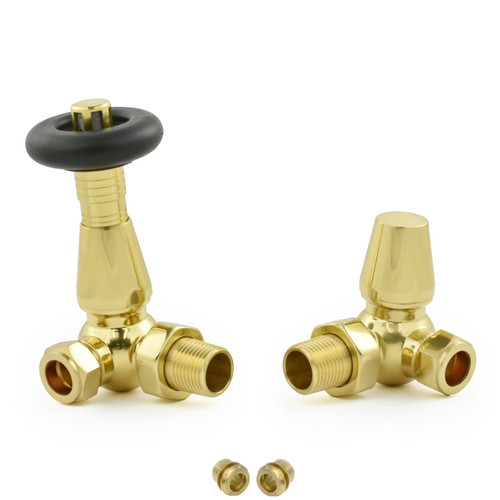 JOR-CR-B-10 - Jordan Thermostatic Radiator Valve - Corner - Brass (TRV) 10mm