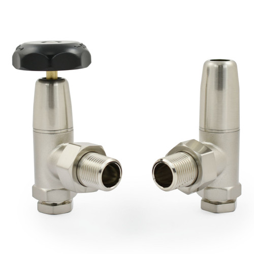 MAR-2-12-SN - Maris Radiator Valves - 1/2 inch - Brushed Satin Nickel