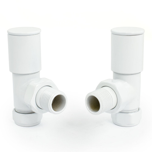 NIXIE-AG-W - Nixie Angled White Radiator Valves (Pair)