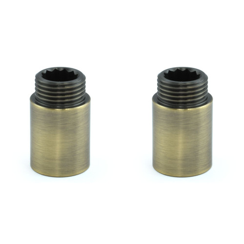 HF-RIG-30-AB-2 - Hot Flow | 30mm Rigid Radiator Valve Extensions 1/2 inch BSP - Antique Brass (Pair)