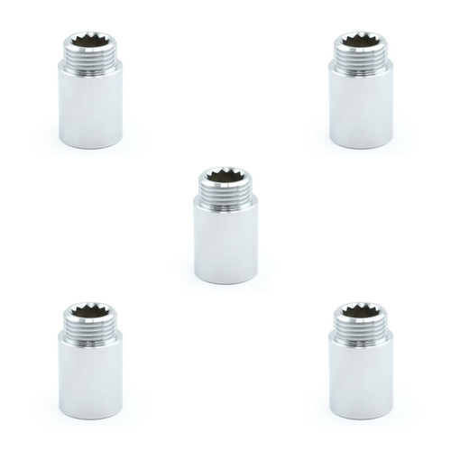 HF-RIG-30-C-5 - Hot Flow | 30mm Rigid Radiator Valve Extension 1/2 inch BSP - Chrome (x5)