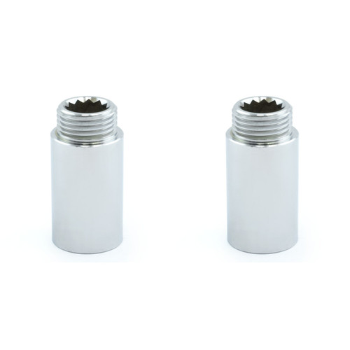 HF-RIG-40-C-2 - Hot Flow | 40mm Rigid Radiator Valve Extension 1/2 inch BSP - Chrome (Pair)