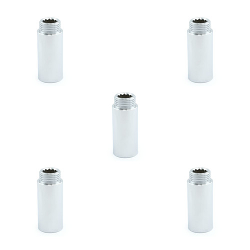 HF-RIG-50-C-5 - Hot Flow | 50mm Rigid Radiator Valve Extension 1/2 inch BSP - Chrome (x5)