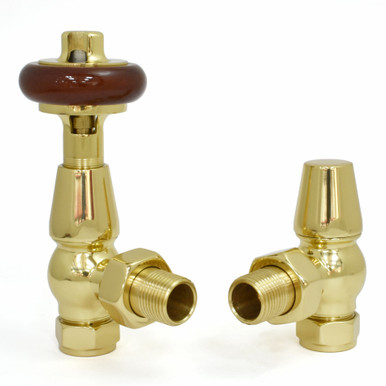 Shannon Traditional Thermostatic Radiator Valve - Brass (Angled TRV ...