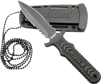RUKO FIXED 3" NECK/BOOT KNIFE - NYLON HANDLE CLAMSHELL