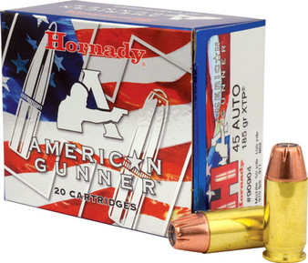 HORNADY AMERICAN GUNNER 45 ACP - 185GR XTP 20RD 10BX/CS