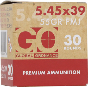 GO 5.45x39 55 GR FMJ BRASS - 30 RD BOX 45 BOXES/CASE