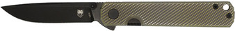 COBRATEC BLACKJACK FOLDER 3" - G-10 BLACK TITANIUM BRZ SCALE