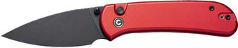 CIVIVI KNIFE QUIBIT 2.98" RED/ - BLK STONEWASH BUTTON LOCK