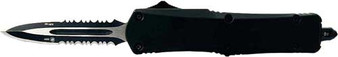 TEMPLAR KNIFE LARGE OTF BLACK - RUBBER 3.5" BLACK DAGGER SRRTD