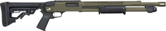 MOSSBERG 590R TACTICAL 12GA - 18.5" 6RD ADJ STK OD GREEN