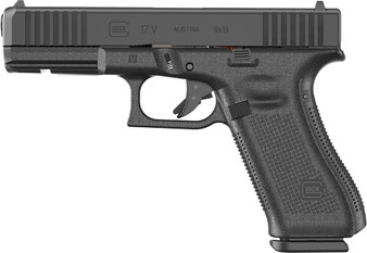 GLOCK 17 9MM V FIXED SIGHT - 17-SHOT BLACK FRONT SERRATIONS