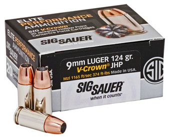 SIG 9MM 124GR V-CROWN 20RD