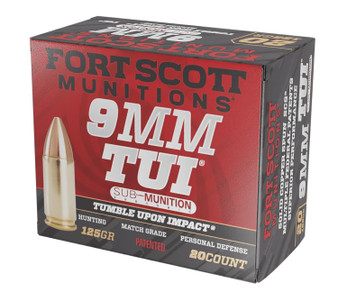 Fort Scott Munitions 9MM125SCVSS Tumble Upon Impact (TUI)  9mmLuger Subsonic 125gr Solid Copper Spun 20 Per Box/25 Case