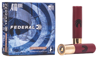 Federal F412RS Power-Shok Shotshell 410Gauge 2.50" 1/4oz RifledSlug Shot 5 Per Box/50 Case