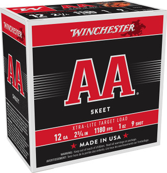 Winchester Ammo AAL129 AA Xtra-Lite 12Gauge 2.75" 1oz 9Shot 25 Per Box/10 Case