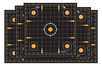 EZ-Aim 1531410 Splash Reactive  Self-Adhesive Paper Black/Orange 12"x12" Sight-In Grid 10 Pack