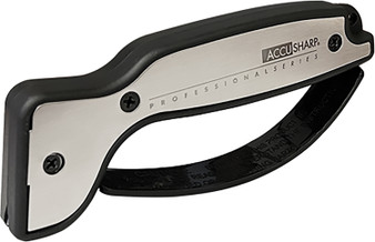 AccuSharp 040C Pro Sharpener Fixed Diamond Tungsten Carbide Sharpener Black/Silver Aluminum/Overmolded Rubber