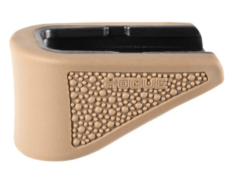 Hogue 18223  Extension Base Pad Fits Glock 42 Compatible w/ 6rd Magazine FDE Overmolded Rubber