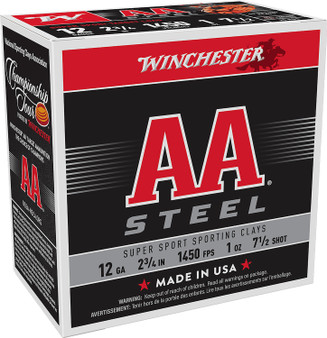 Winchester Ammo AASCL12S7 AA Super Sport Sporting Clay 12Gauge 2.75" 1oz 7.5Shot 25 Per Box/10 Case