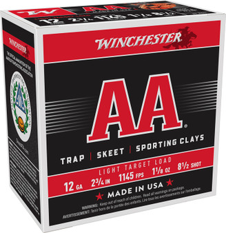 Winchester Ammo AA1285 AA Light Target 12Gauge 2.75" 1 1/8oz 8.5Shot 25 Per Box/10 Case