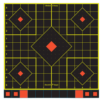 Birchwood Casey 34214 Shoot-N-C Reactive Target Self-Adhesive Paper Multi Color 12" 5-Diamond 12 Pack