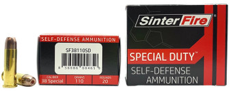 SinterFire Inc SF38110SD Special Duty (SD)  38Special 110gr Lead Free Frangible Hollow Point 20 Per Box/10 Case