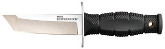 Cold Steel CS39LSAA Leatherneck  Mini 3.50" Fixed Tanto Plain Satin 8Cr13MoV SS Blade/3.25" Black Deep Checkered w/Double Quillon Guard Kray-Ex Handle Includes Sheath