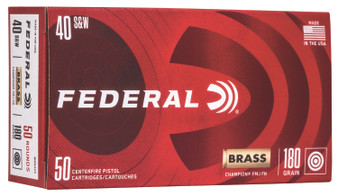 Federal WM5223 Champion Training 40S&W 180gr Full Metal Jacket 50 Per Box/20 Case