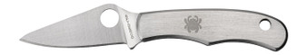 Spyderco C133P Bug  1.27" Folding Drop Point Plain 3Cr13MoV SS Blade Engraved Spyderco Bug Stainless Steel Handle