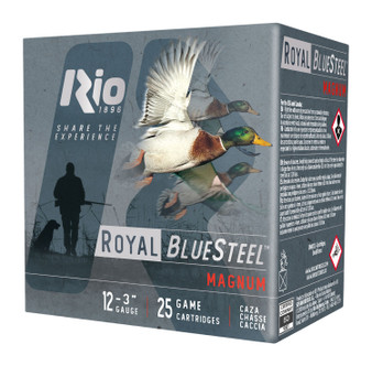 Rio Ammunition RBSM363 Royal BlueSteel Magnum 12Gauge 3" 1 1/4oz 3Shot 25 Per Box/10 Case