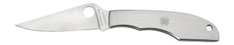 Spyderco C138P GrassHopper  2.30" Folding Clip Point Plain 12C27 Sandvik Blade Engraved Spyderco Bug Stainless Steel Handle