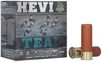 HEVI-Shot HS60006 HEVI-Teal  12Gauge 3" 1 1/4oz 6Shot 25 Per Box/10 Case